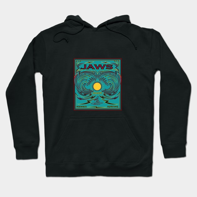 JAWS HAWAII SURFING Hoodie by Larry Butterworth